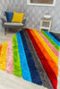 New Bright Thick 3D Rainbow Rug Mat Large Small Living Room Shaggy Pile UK