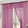 PAIR OF LUCY PLAIN SLOT TOP ROD POCKET VOILE READY MADE CURTAINS VIBRANT COLOURS