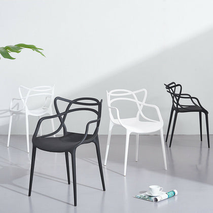 Set of 4 Masters Chairs Modern Style Office Home Dining Chairs Black/White/Gr