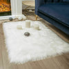 Large 120cm White Fluffy Rugs Anti-Slip Shaggy Rug Super Soft Mat Bedroom Floor
