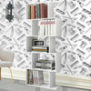 Wood Bookcase Bookshelf S Shape 5 Tier Shelves Free Standing Shelving Storage