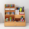 DIY Wooden Assembled Desk Table Organizer Office Pen Rack Wood Gift Pen Holder