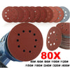 80Pcs/set 125mm - 5 inch Sanding Discs 40 60 80 100 120 180 240 320 400 Grit UK