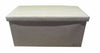 NEW 2-SEATER LARGE OTTOMAN FAUX LINEN FOLDING STORAGE BENCH TOY BOX POUFFE