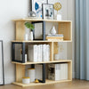 Modern Wood Bookcase Bookshelf S Shape 3 Tier Shelves Free Standing Storage Unit