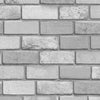 GREY CHARCOAL WHITE SILVER BRICK WALL WALLPAPER - RUSTIC MOROCCAN METALLIC STONE