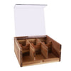 Luxury Wooden Tea Chest 6x Compartment Display Caddy Cereal Dispense Storage Box
