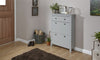 GREY TWO TIER SHOE CABINET SHELF RACK SHOE W/ DRAWER ORGANIZER HOLDER STORAGE
