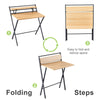 Folding Computer Desk Study PC Laptop Table Workstation Home Office with Shelves