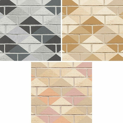 AS Creation Brick Pattern Wallpaper Kitchen Bathroom Diamond Faux Effect Texture
