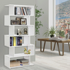 WOODEN BOOKCASE BOOKSHELF S SHAPE 6 TIER SHELVES FREE SHELVING MULTIFUNCTIONAL
