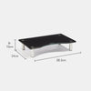 VonHaus Black Curved Glass Monitor Mount Riser Computer Screen Small TV Stand
