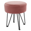 Velvet Padded Footstool w/ Metal Hairpin Legs Living Room Bedroom Hallway Stool