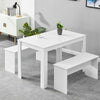 White Dining Table & Bench Set Kitchen Dining Room Restaurant Furniture Modern