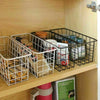 2Pc Small Iron Storage Basket Metal Wire Kitchen Bathroom Tidy Organizer Desk UK