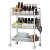 3/4/5 Tier Mesh Rolling Cart Trolley Storage Rack Kitchen Serving Trolley