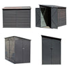 9x5ft Garden Storage Shed Metal Outdoor Bicycle Tool House Organizer Sloped Roof