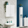 BATHROOM 2 DOOR CUPBOARD HANGING WALL SHELF CABINET STORAGE UNIT