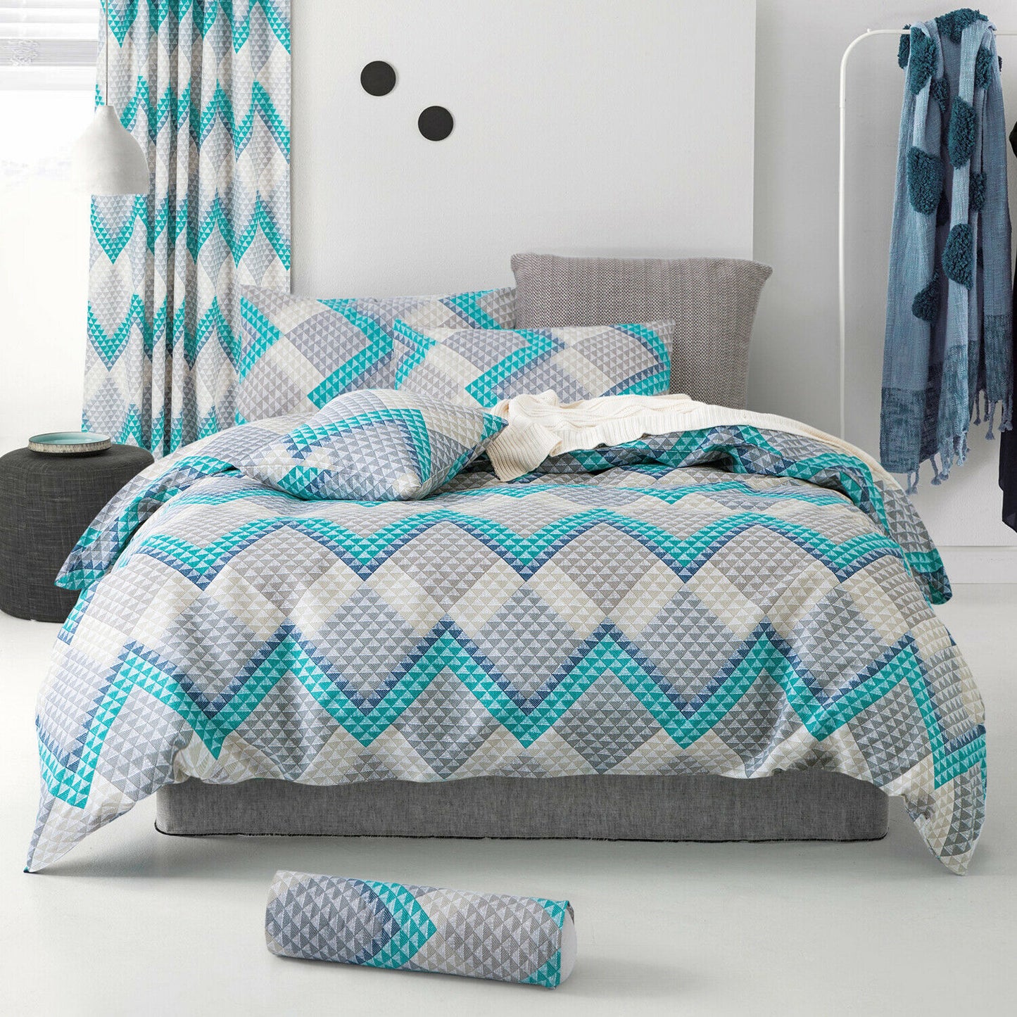 Reversible Duvet Quilt Cover Bedding Set Single Double King Size + Pillow Cases