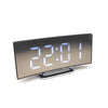 LED Curved Digital Alarm Clock Mirror Clock w/ Temperature Time Display