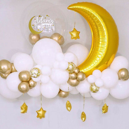 60Pcs Moon Star Balloon Set for Muslim EID Mubarak Festival Home DIY Decor