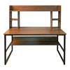 Compact Large Computer Table Wooden Writing Desk with Book Storage Shelf Corner