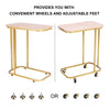 C-Shaped Sofa Side Table Golden Metal Frame End Coffee/Snack Table Living Room