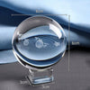 UK 3D Solar System Crystal Ball Planets Glass Ball Engraved Globe 60MM+Stand