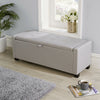 Verona Upholstered Ottoman Bench Trunk Box Grey Hopsack Fabric Storage Lift Up