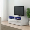 Modern 100cm TV Cabinet Unit Stand White High Gloss Door & Matt Body LED Lights