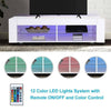 White High Gloss TV Unit Cabinet Stand LED Shelves Storage Furniture Living Room