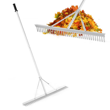 Landscape Lawn Rake Yard Garden Aluminum Rake Wide Rake Head With 36 Tines