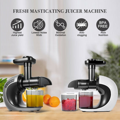 Masticating Juicer Extractor Slow Juicer Cold Press Vegetables Fruit