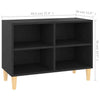 TV Cabinet with Wood Legs Black 69.5x30x50 cm Living Room Hot Sale