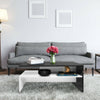 2 Tier Coffee Table End/Side Table Modern Design w/Open Shelf Living Room White