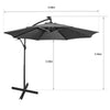 Mondeer 3M Garden Banana Parasol Cantilever Parasol Crank Handle with Solar LED