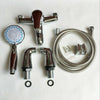 Modern Bath Shower Mixer Taps Deck Mounted Chrome Valve Bar Tap Handset & Hose