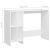 White Small Computer Desk Shelf Shelves Storage Space Saving Office Laptop Table