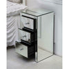 Mirrored Glass Chest Drawer Table Glass Bedside Table Mirrored Bedroom Furniture (Transparent)