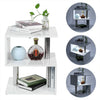 High Gloss 2 Tier Side/Coffee Table With RGBP LED Light Living Room Decor-White