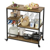 Kitchen Trolley Serving Trolley with storage and Wine Rack Industrial Vintage