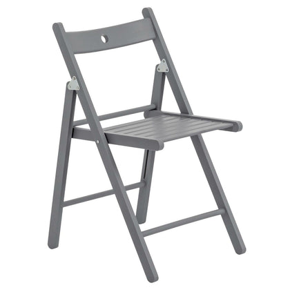 Folding Chairs Wooden Wood Studying Dining Office Student Uni Chair Grey x1