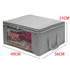 3x Grey Clothes Storage Bags Ziped Organizer Underbed Wardrobe Cube Closet Boxes