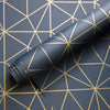 EXCLUSIVE METRO PRISM GEOMETRIC TRIANGLE BLUE / GOLD - WOW008 LUXURY WALLPAPER