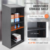 Podium Stand 47 in Hostess Stand with Rolling Wheels&Storage Shelve Black