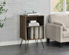 Novogratz Concord Turntable Stand Cabinet Unit & Vinyl Storage White Walnut Oak