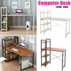 Corner Computer Desk H-shaped PC Laptop Table Home Office Workstation +4 Shelves