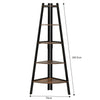5 Tier Metal Ladder Shelf Display Shelving Wood Rack Plant Stand Corner Storage