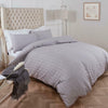 Seersucker Duvet Cover with Pillowcase Bedding Set Silver White Charcoal