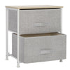 Fabric Chest of Drawers Cabinet Small Nightstand Storage Unit Bedside Table Grey